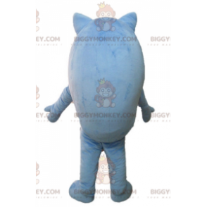 Traje de mascote de raposa animal azul redondo bonito