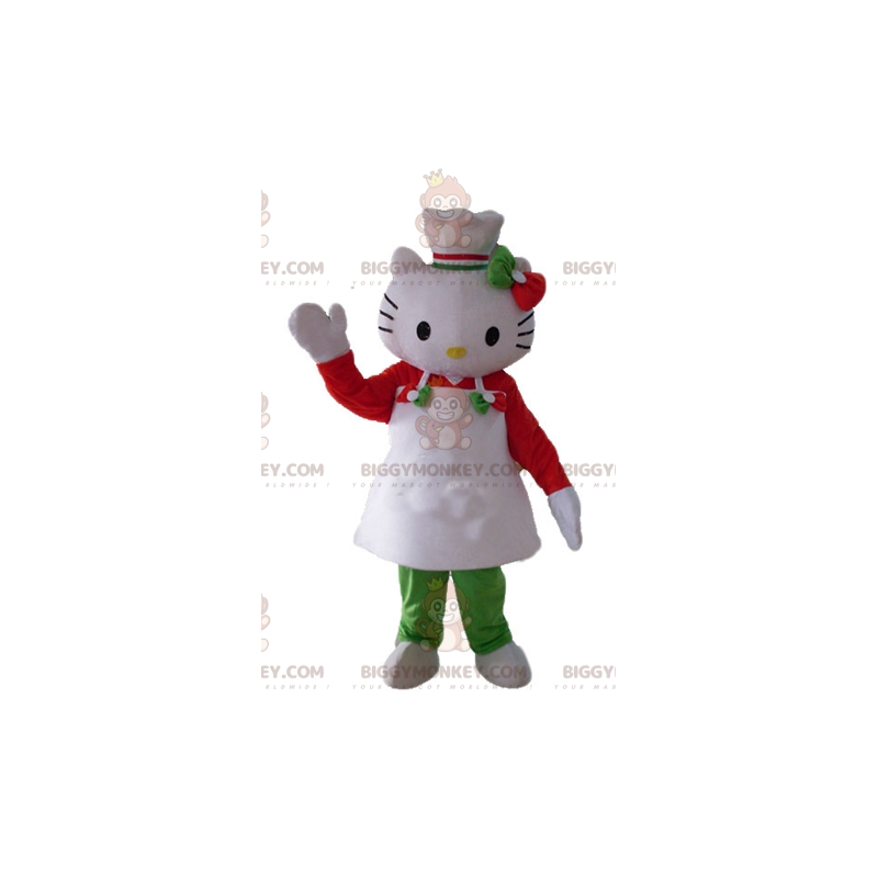 BIGGYMONKEY™ Costume da mascotte Hello Kitty con grembiule e