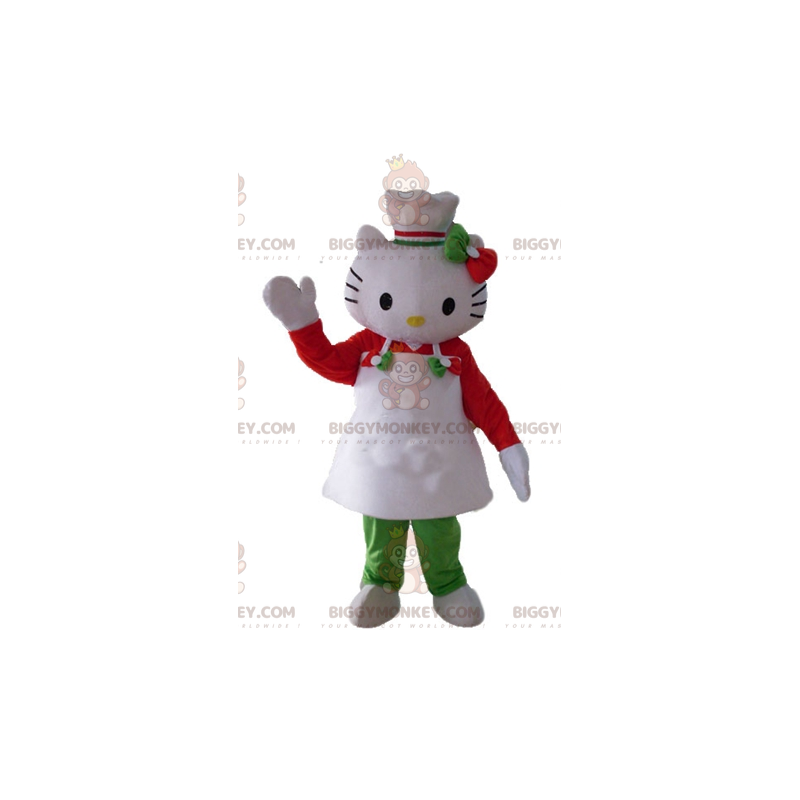Στολή μασκότ BIGGYMONKEY™ Hello Kitty με ποδιά και καπέλο -