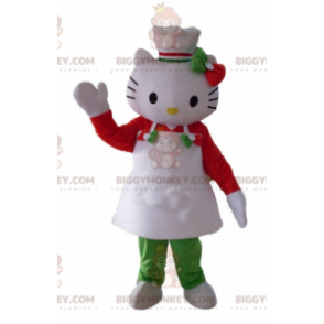 BIGGYMONKEY™ Hello Kitty-mascottekostuum met schort en hoed -