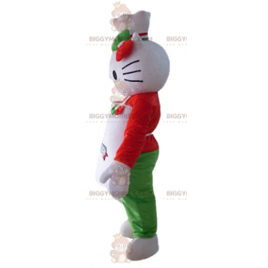 BIGGYMONKEY™ Hello Kitty-maskotkostume med forklæde og hat -