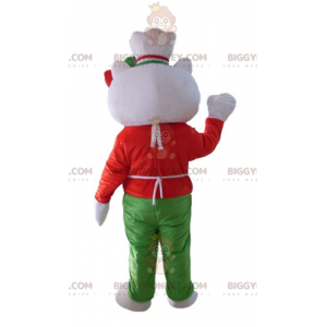 BIGGYMONKEY™ Hello Kitty-maskotkostume med forklæde og hat -