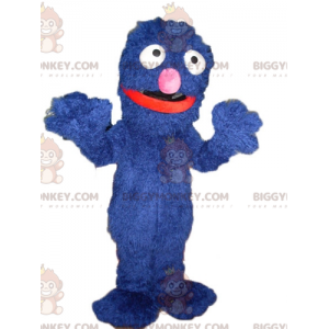 Grappig harig zacht blauw monster BIGGYMONKEY™ mascottekostuum