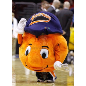 Disfraz de mascota BIGGYMONKEY™ de baloncesto naranja con gorra