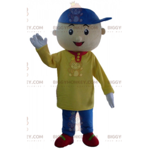 Little boy BIGGYMONKEY™ mascot costume with colorful outfit –