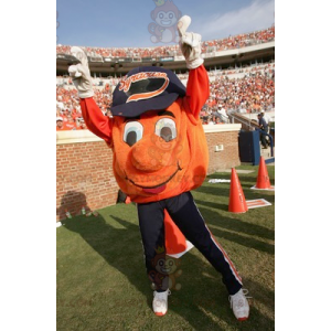 Costume mascotte BIGGYMONKEY™ da basket arancione con cappuccio