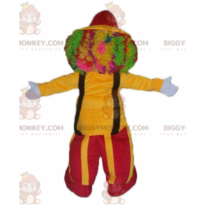 Clown BIGGYMONKEY™ mascottekostuum in rood en gele outfit -