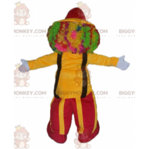 Disfraz de mascota payaso BIGGYMONKEY™ en rojo y amarillo -