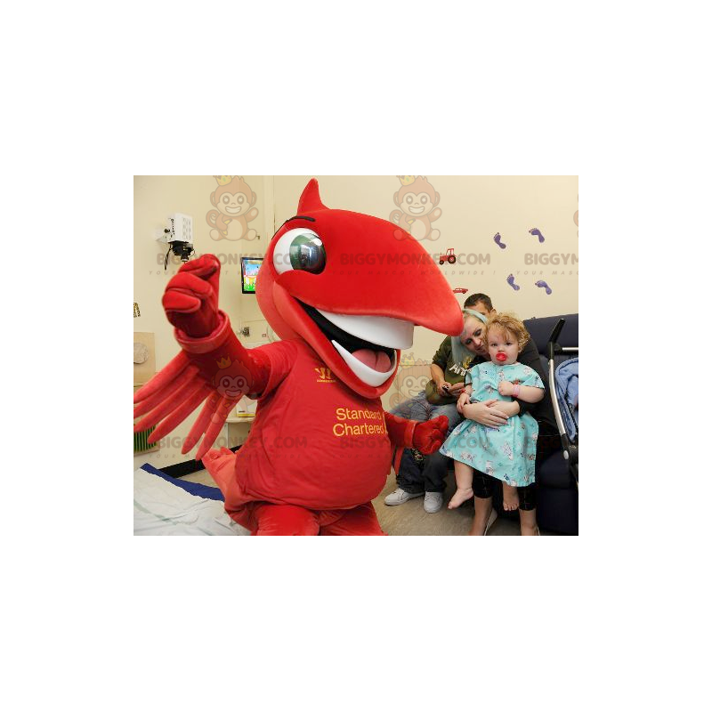 Großer roter Vogel BIGGYMONKEY™ Maskottchen-Kostüm -