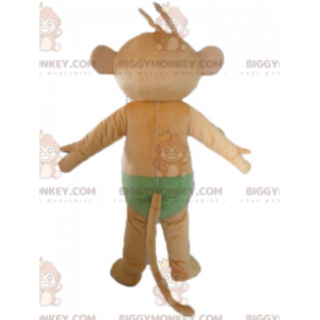 Blue Eyed Brown Monkey BIGGYMONKEY™ mascottekostuum met groene