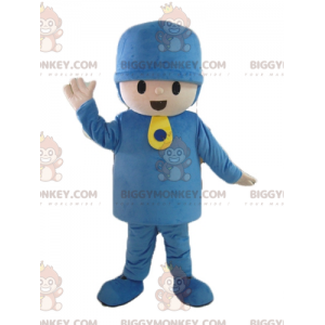 Lego boy BIGGYMONKEY™ mascottekostuum in blauwe outfit -