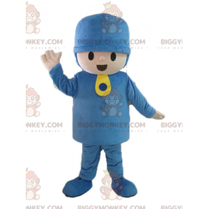 Lego boy BIGGYMONKEY™ maskotdräkt i blå outfit - BiggyMonkey