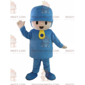 Disfraz de mascota Lego boy BIGGYMONKEY™ con traje azul -