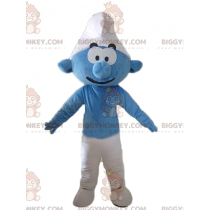 Smurf blauw en wit stripfiguur BIGGYMONKEY™ mascottekostuum -