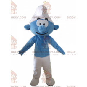 Schlumpf-Maskottchen-Kostüm der blauen und weißen Cartoon-Figur