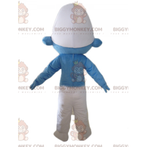 Smurf blå och vit seriefigur BIGGYMONKEY™ maskotdräkt -