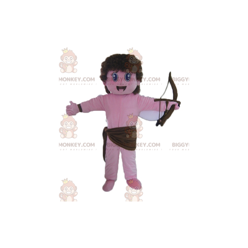 BIGGYMONKEY™ Disfraz de mascota Cupido ángel rosa con lazo y
