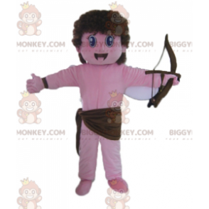 BIGGYMONKEY™ Pink Angel Cupid Mascot Costume with Bow and Wings