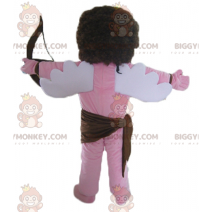 BIGGYMONKEY™ Rosa Engel Amor-Maskottchen-Kostüm mit Schleife