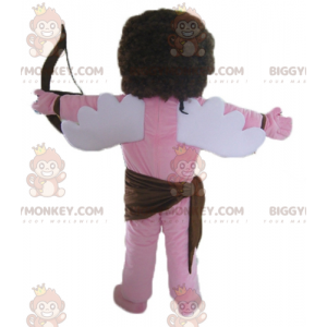 BIGGYMONKEY™ Ροζ στολή μασκότ Έρως αγγέλου με φιόγκο και φτερά