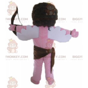 BIGGYMONKEY™ Disfraz de mascota Cupido ángel rosa con lazo y