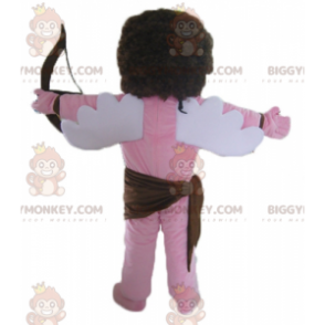 BIGGYMONKEY™ Pink Angel Cupido-mascottekostuum met strik en
