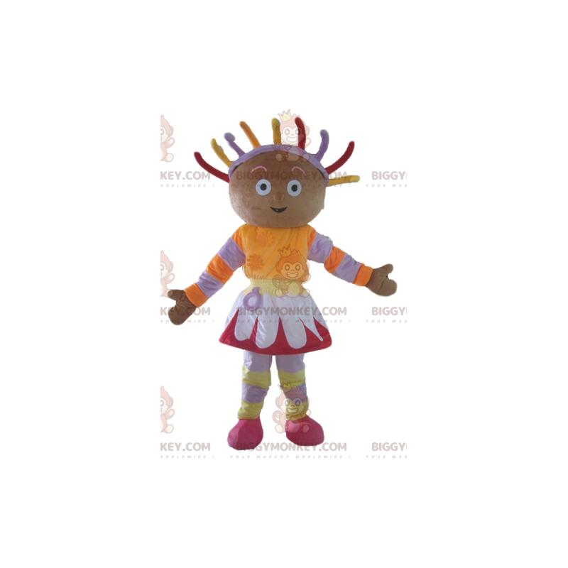 Traje de mascote BIGGYMONKEY™ menina africana com roupa