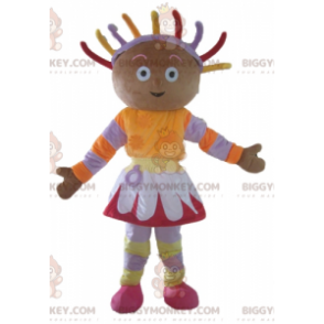 Costume de mascotte BIGGYMONKEY™ de fille africaine en tenue