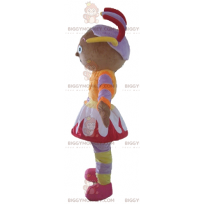 BIGGYMONKEY™ Mascottekostuum Afrikaans meisje in kleurrijke