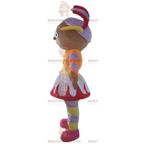 Traje de mascote BIGGYMONKEY™ menina africana com roupa