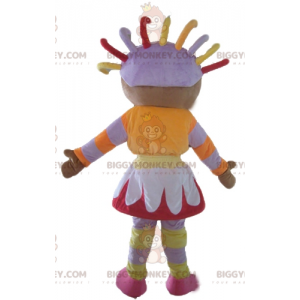 Traje de mascote BIGGYMONKEY™ menina africana com roupa