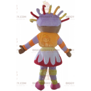 Traje de mascote BIGGYMONKEY™ menina africana com roupa