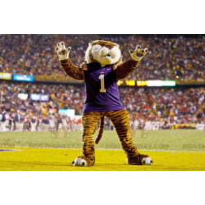 BIGGYMONKEY™ Katzen-Tiger-Maskottchen-Kostüm in Sportbekleidung