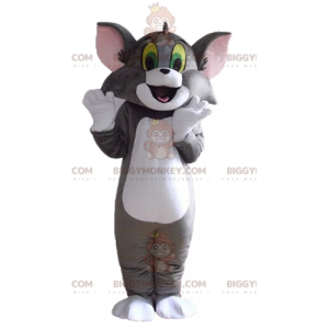 Kostium maskotki BIGGYMONKEY™ Toma, słynnego szaro-białego kota