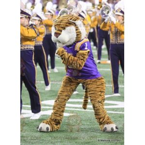 BIGGYMONKEY™ Cat Tiger Mascot Costume In Sportswear -