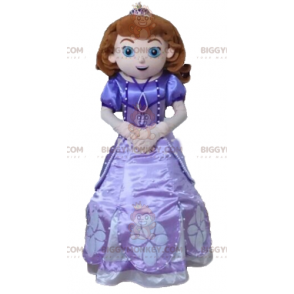 Princess BIGGYMONKEY™ Mascot Costume in a Pretty Purple Dress -