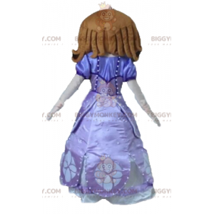 Princess BIGGYMONKEY™ Mascot Costume in a Pretty Purple Dress -