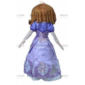 Princess BIGGYMONKEY™ Mascot Costume in a Pretty Purple Dress -