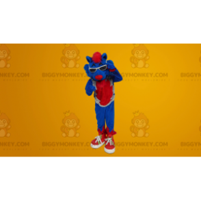 Fun and Colorful Blue Cat BIGGYMONKEY™ Mascot Costume -