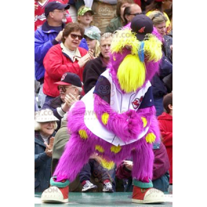 All Hairy Yellow and Pink Bird BIGGYMONKEY™ Mascot Costume –