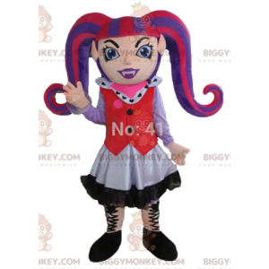 BIGGYMONKEY™ maskotkostume gotisk pige med farvet hår -