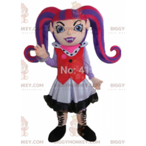BIGGYMONKEY™ Mascot Costume Gothic Girl with Colored Hair –