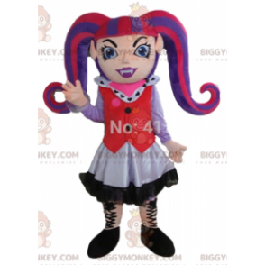 BIGGYMONKEY™ Maskottchen Kostüm Gothic Girl mit gefärbten