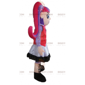 BIGGYMONKEY™ Maskottchen Kostüm Gothic Girl mit gefärbten