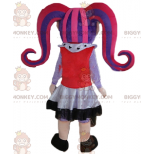BIGGYMONKEY™ Mascottekostuum Gothic meisje met gekleurd haar -