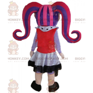 BIGGYMONKEY™ Maskottchen Kostüm Gothic Girl mit gefärbten