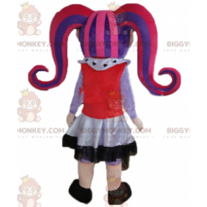 BIGGYMONKEY™ Mascot Costume Gothic Girl with Colored Hair -