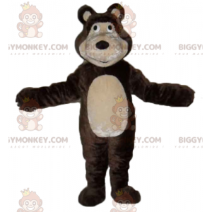 Costume de mascotte BIGGYMONKEY™ d'ours marron et beige géant
