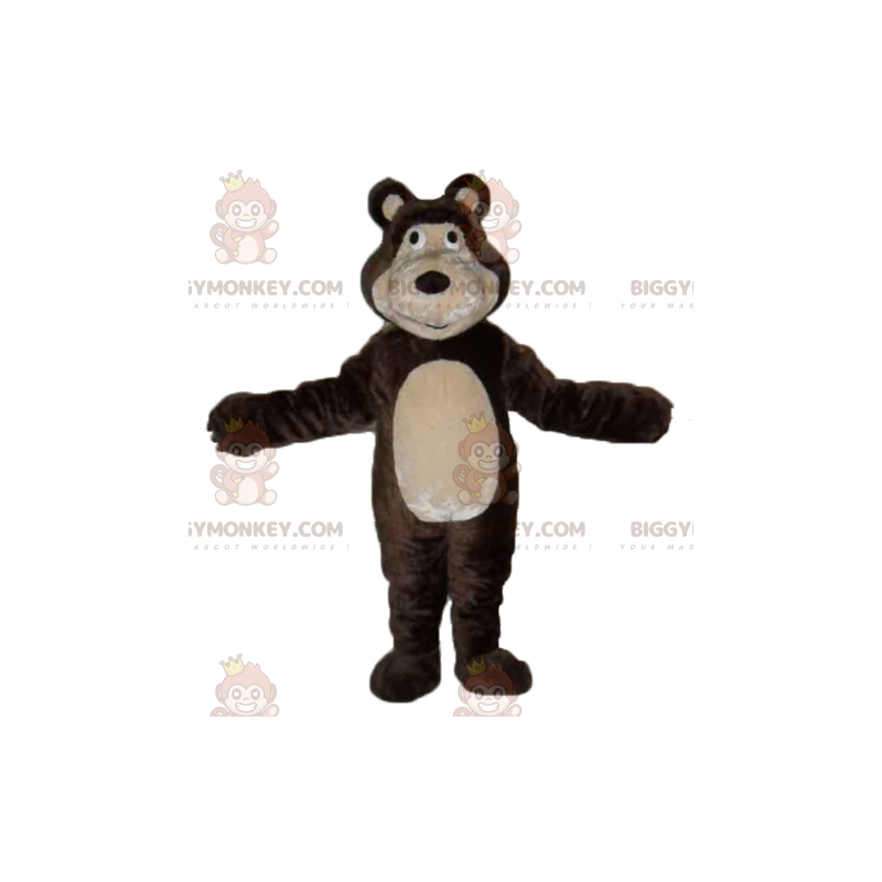 Costume de mascotte BIGGYMONKEY™ d'ours marron et beige géant