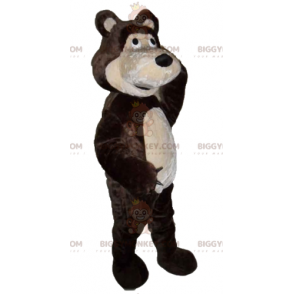 BIGGYMONKEY™ Costume da mascotte orso marrone e beige